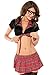 Dear-Lover Womens Top Shirt Mini Skirt School Girl Red Costume