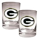 NIB Green Bay Packers NFL 2pc Rocks Glass Cup Set