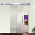 Glasschiebet�r Glast�r Schiebet�r Alublende satiniert 205 x 77,5 cm