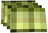Homewear Color Cues 13-Inch by 19-Inch Reversible Mat, Green, Set of 4