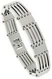 8 1/2" Gent's Surgical Steel Bar Bracelet 5/8" (15 mm) wide