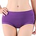 HOEREV Womens Comfort Middle Waist Bamboo Fiber Brief Panty,Black, US Size Large/ Tag Size XXL ,Pack of 3