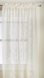 Lorraine Home Fashions Hopewell Lace Window Curtain Panel, 58-Inch by 84-Inch, Cream