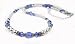 September Medium Blue Sapphire Swarovski Crystal Birthstone Beaded Necklaces in Sterling Silver with White Pearls and Adjustable 2 Inch Extension