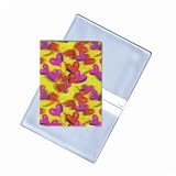 Lenticular Business Card Holder with two pockets: Size 3x4-1/4 closed, , Red, Yellow