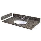 Pegasus 61829 Quadro Granite Vanity Top 61" x 22", White Bowl