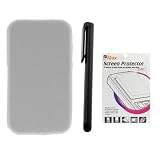 GTMax Premium White Flip Snap On Leather Case + LCD SCreen Protector + Stylus Pen For AT&T Apple iPhone 3G, 3GS 3G-S Cell Phone