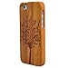 eimolife(TM) Natural Handmade hard wood Bamboo Case Cover for iphone 5 with free screen protector(Christmas Wishing Tree)