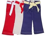 Toddler Girls' Twill Pants with Adjustable Waist and Eyelet Sash