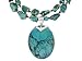 STABILIZED TURQUOISE WITH ENHANCED RED CORAL STERLING SILVER NECKLACE