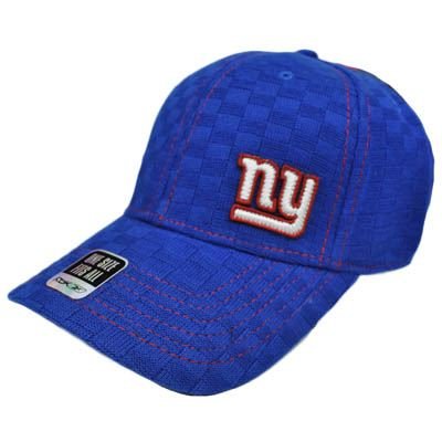 NFL New York Giants Reebok Flex Fit Weave Knit Pattern Royal Blue Red Hat Cap