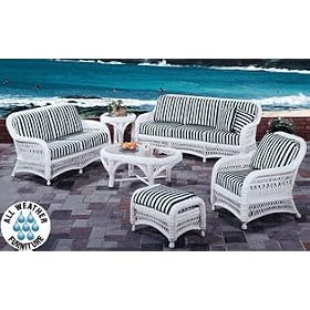 Aquarius All Weather Wicker 6 Piece Set-Natural by DF Wicker Rattan