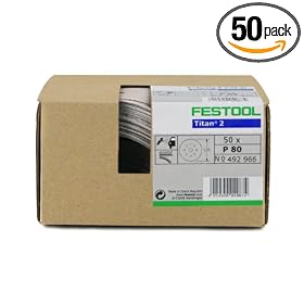 Festool 492966 P80 Grit, Titan 2 Abrasives, Pack of 50