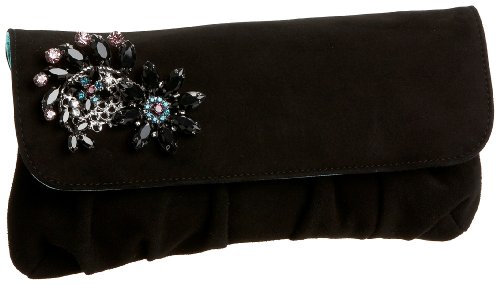 Giuseppe-Zanotti Velvet Black Enevelope Clutch Handbag