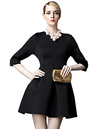 ワンピース ドレス セクシー ７分袖 シンプル ミニスカート フレアー プリーツ ２次会 パーティ デート カジュアル レディース 秋物 冬物 可愛いスカーフ付き R461