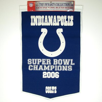 Buy INDIANAPOLIS COLTS SUPER BOWL CHAMPS WOOL BANNER! by Champions on Display
