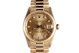 Rolex Midsize Yellow Gold President Champagne Dial Fluted Bezel