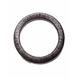 JousJous.com Black Leather & Metal The Gears Bracelet