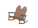 Recycled Outdoor Patio Double Adirondack Rocking Chair - Raw Sienna