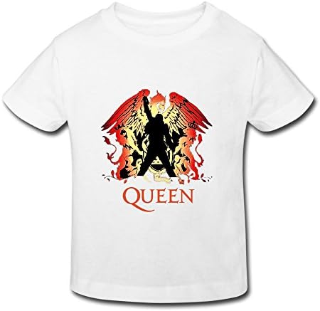 FUNSHINBABY Kid's Toddler Queen Band Rock Music Logo Age 2-6 T-shirt White 4 Toddler