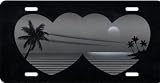 AIRBRUSHED LICENSE PLATES - HEARTS - BEACH - GREY - #147
