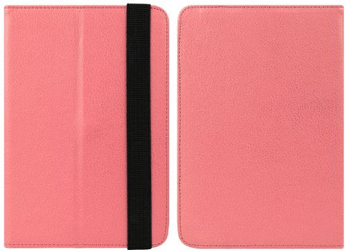 Pink Premium Limited Executive Portfolio Leather Cover Sleeve Carrying Case with Landscape and Portrait View Feature with Tilt Options For Amazon Kindle Fire Full Color 7