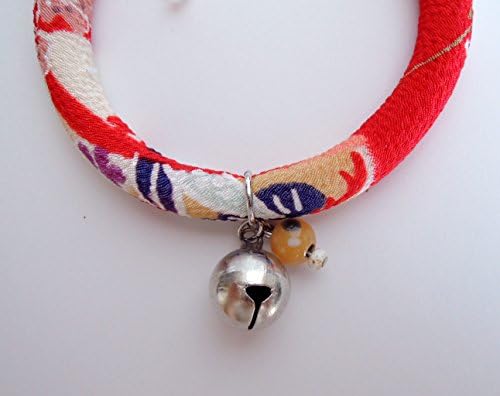 Khusus zakka Chirimen Cat Collar tombo dama with adjustable for Cat M size