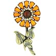 Vintage Orange Flower Brooches & Pins
