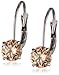 Amazon Essentials 10k Gold Champagne Swarovski Zirconia Leverback Earrings (1 cttw), (previously Amazon Collection)