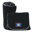 SOFT SCARF BLACK FLAG EMBROIDERY " BELIZE " COUNTRY