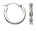 14k White Gold Round Diamond Channel-Set Hoop title=