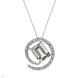 Necklace With 3.15ctw Precious Stones - Genuine Amethyst and Diamonds Crafted in White Gold Length 18in