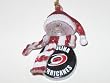 CAROLINA HURRICANES 2.5" Striped Snowman with Scarf Slap Shot Hockey Puck CHRISTMAS ORNAMENT