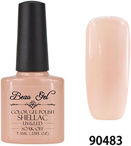Qimisi Beau Gel Shellac Varnish UV LED Soak Off Gel Nail Polish Top Base Coat Color Gel 7.3ml Bare Chemise