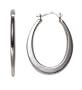 14k White Gold Polished Oval Hoop Earrings