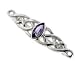 Sterling Silver Celtic Knot and Genuine Marquise Amethyst Brooch or Bar Pin