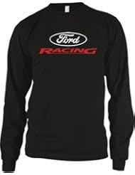 Apparel: Ford Racing Mens Thermal Shirt, Ford Motor Company Racing Logo Long Sleeve Thermal, Medium, Black