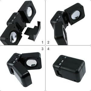 INSTEN Folding Stereo Speaker - Black