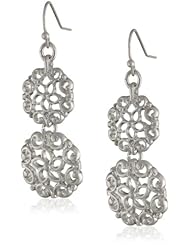 NINE WEST VINTAGE AMERICA "Florabella" Worn Silver-Tone Double Drop Earrings
