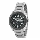 Armitron Men's 204723BKSV Stainless Steel Textured Black Dial Dress Watch