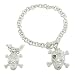 SKULL CHARM BRACELET WITH WHITE AND BLACK title=
