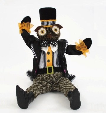Halloween Fabric Owl Doll with Clothing, 18