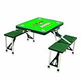Picnic Time Green with Poker Design Portable Folding Table/Seats
