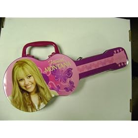 HANNAH MONTANA GUITAR SHAPE TIN BOX BUTTERFLIES by 