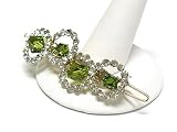 Green and Clear Crystal Circle Hair Accessory Clip Fashion