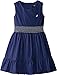 Nautica Girls' Novelty Swiss Dot with Dobby Contrast Smock Waist Dress