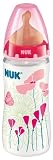 Produkt-Bild: NUK 10216093 First Choice Anti-Colic Babyflasche aus PP 300 ml, mit Weithalssauger Latex, Gr&ouml;&szlig;e 2 M (ab 6 Monate) f&uuml;r Milch, rosa