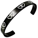 New Stainless Steel Black Bangle With Design, Length 14cms.