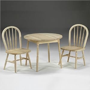 Unfinished Windsor Juvenile Kids' Table and Chair Set