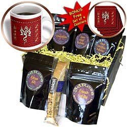 Beverly Turner Design - Gold Dragon, Happy New Year in Chinese, 2012 - Coffee Gift Baskets - Coffee Gift Basket